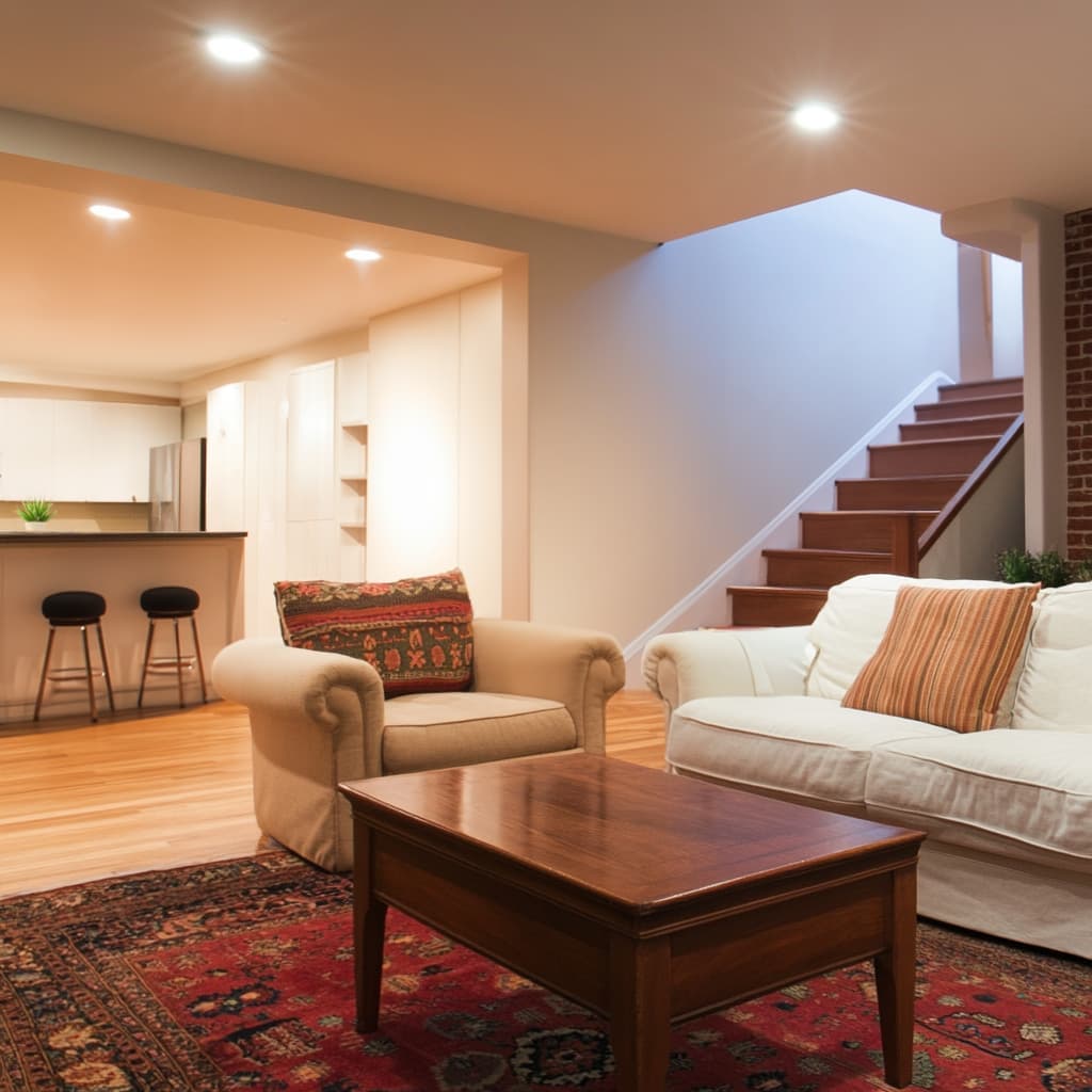 interior of a basement apartment as part of an accessory dwelling unit