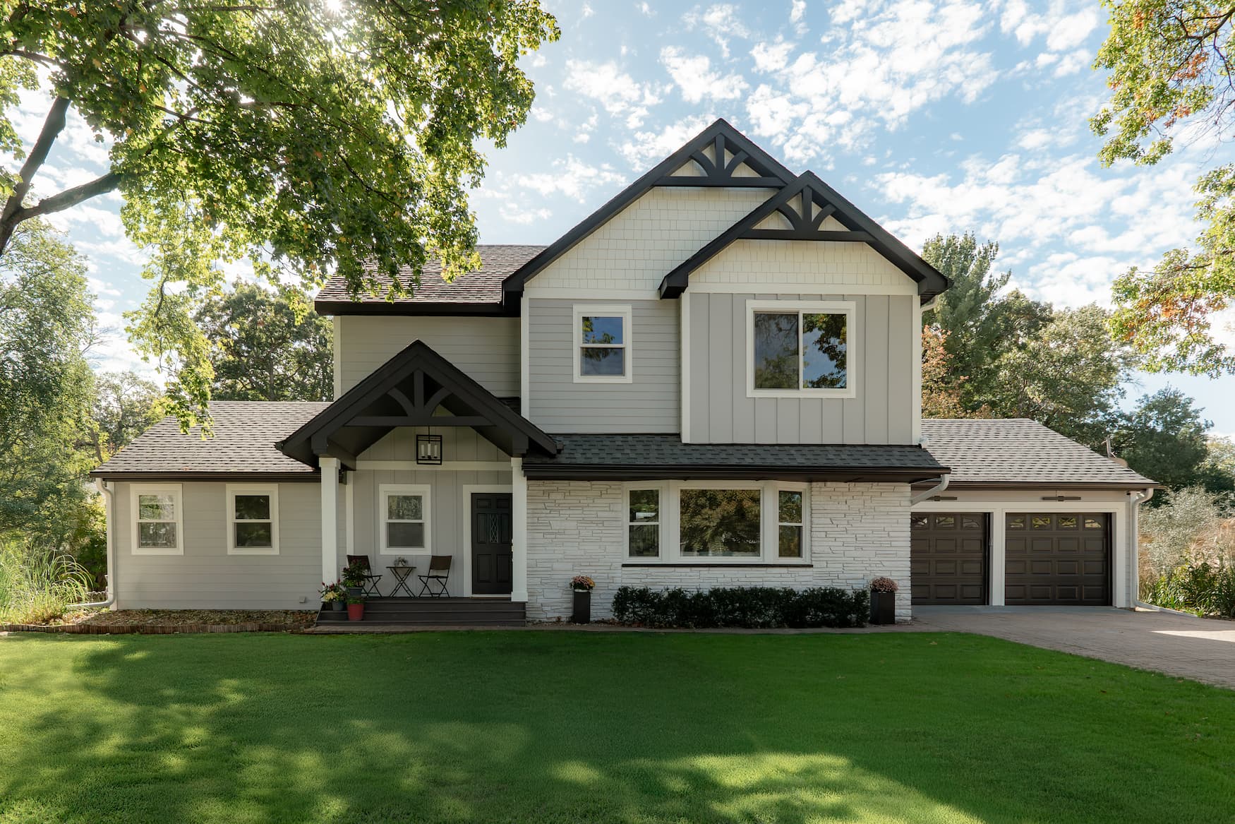 exterior of a home with a recently added second story